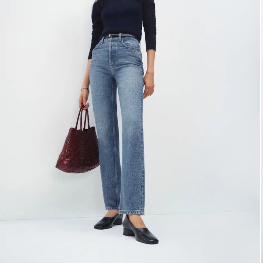 Reformation Cynthia High Rise Straight Jeans Blue Denim Jeans 27